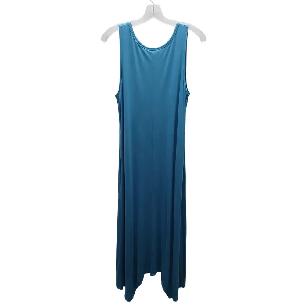 Logo by Lori Goldstein Stretchy Handkerchief Hem Midi Tank Dress Size Medium - Picture 2 of 5